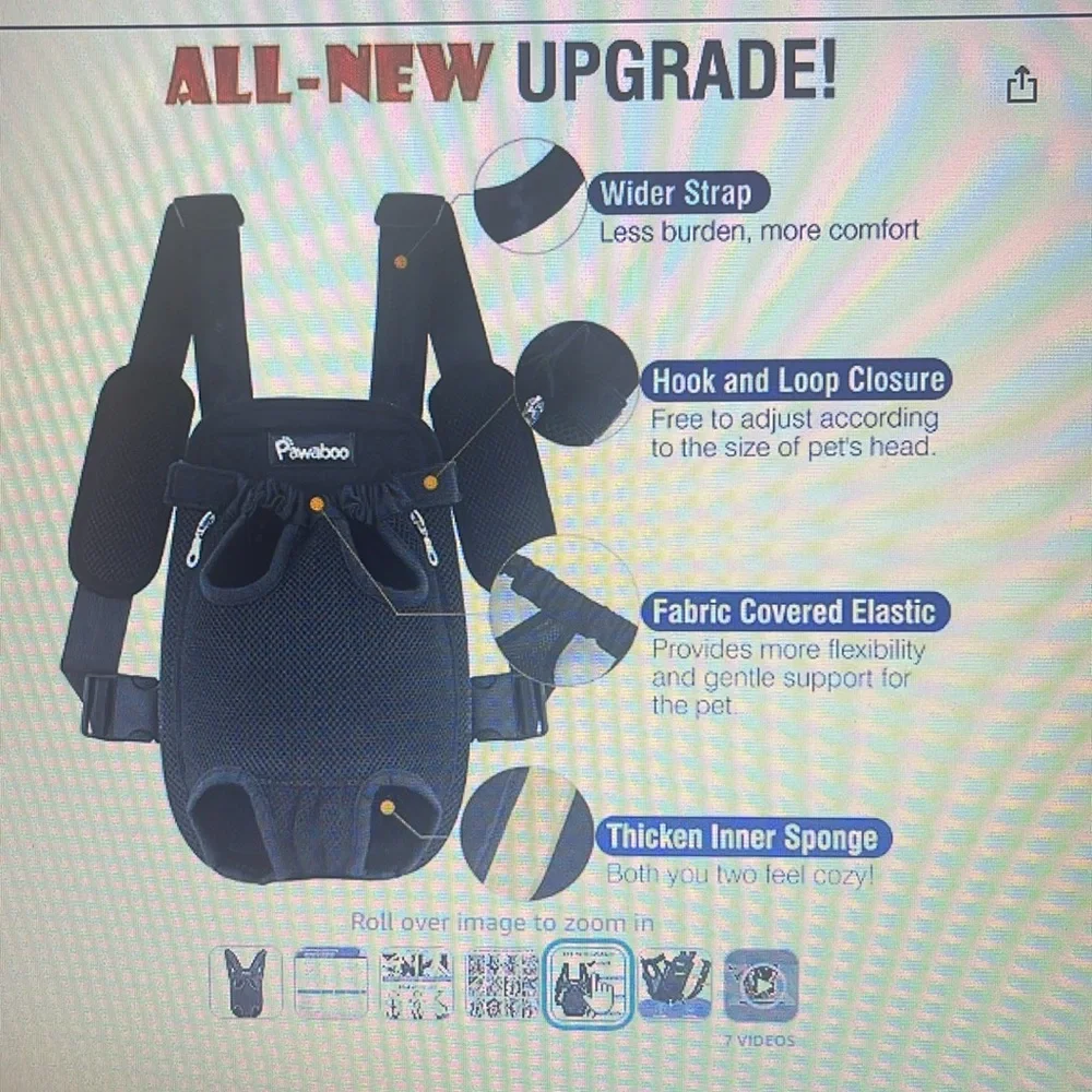 Pawaboo Pet Carrier-Size Small in Black-New in box